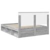 vidaXL Bedframe Grijs Sonoma 150 x 200 cm Massief grenenhout