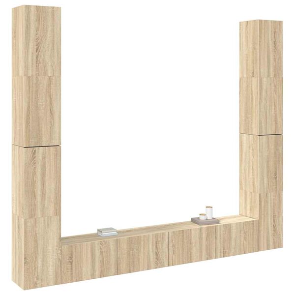 vidaXL 6-delige Tv-meubelset bewerkt hout sonoma eikenkleurig