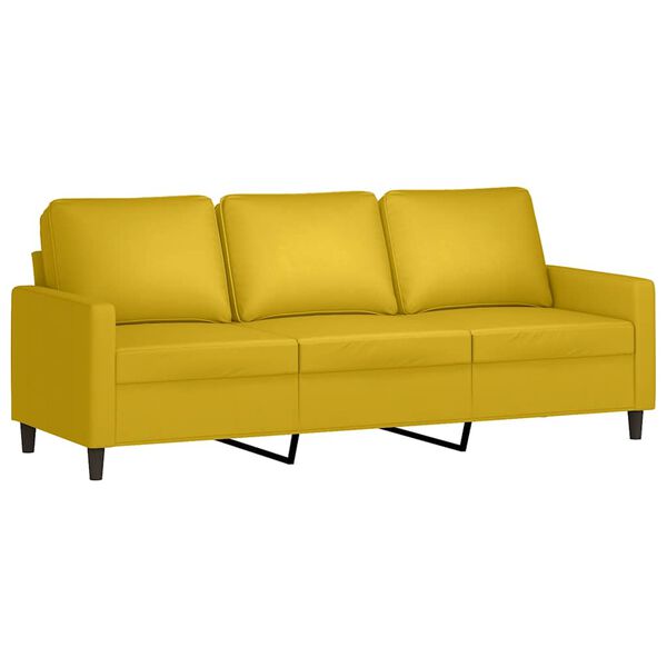 vidaXL 3-delige Loungeset met kussens fluweel geel