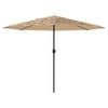 vidaXL Parasol met stalen paal 388x388x248 cm bruin