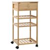 vidaXL Keukentrolley met Wielen Naturel 37 x 36 x 80 cm Bamboe