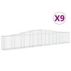 vidaXL Schanskorven 9 st gewelfd 400x30x60/80 cm ijzer