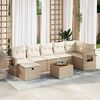 vidaXL 8-delige Loungeset met kussens poly rattan beige