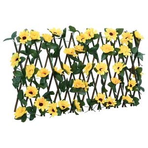 vidaXL&nbsp;Kunstplant klimop op latwerk uittrekbaar 180x20 cm geel