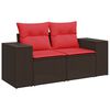 vidaXL 5-delige Loungeset met kussens poly rattan bruin