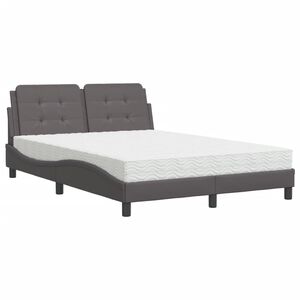 vidaXL Bedframe zonder matras "Zadar" kunstleer grijs 140x190 cm