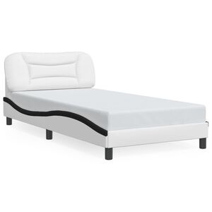 vidaXL Bedframe zonder matras "Hvar" kunstleer zwart en wit 100x200 cm