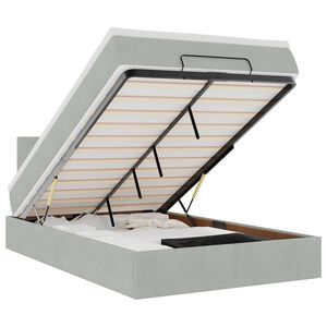 vidaXL Ottoman bed met matras en LED's 120x200 cm fluweel lichtgrijs