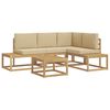 vidaXL Buiten bankenset 4 Stuk Wit en Beige Polyester