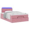vidaXL Bed poef met matras en LED's 120x190 cm fluweel roze