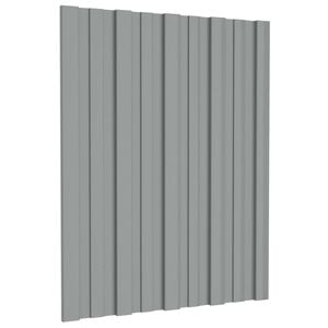 vidaXL Dakpaneel 12 st Grijs 60 x 45 cm Verzinkt staal