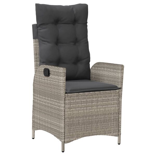 vidaXL 5-delige Tuinset met kussens poly rattan lichtgrijs