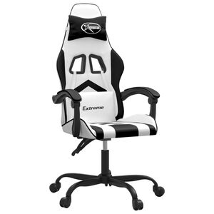 vidaXL Gamestoel kunstleer wit en zwart