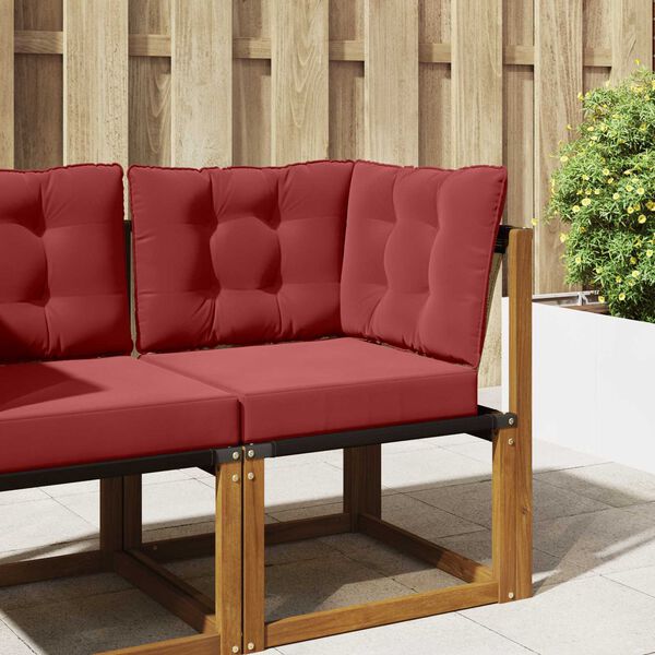 vidaXL Buiten bankkussen 3 pcs Wijnrood Polyester