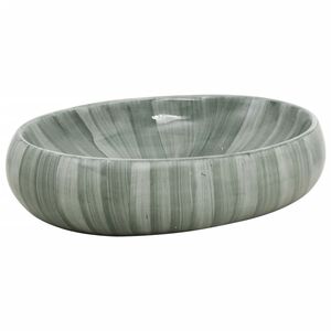 vidaXL Opzetwasbak ovaal 59x40x15 cm keramiek groen