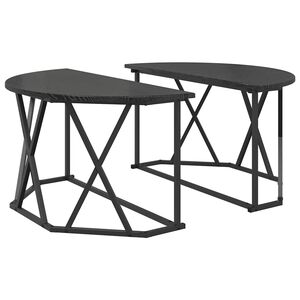 vidaXL Salontafel Zwart Eiken 80 x 80 x 42 cm Engineered hout en staal