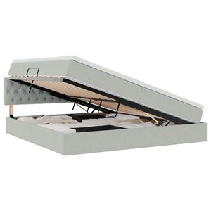 vidaXL Opslag bed met matras Lichtgrijs 200 x 200 cm Fluweel
