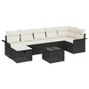 vidaXL Tuin Sofa Set met kussen 8 pcs Zwart en Cr&egrave;me poly rattan