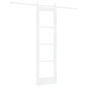 vidaXL Schuifdeur ORKDAL Wit 61 x 198,5 cm Massief grenenhout en glas
