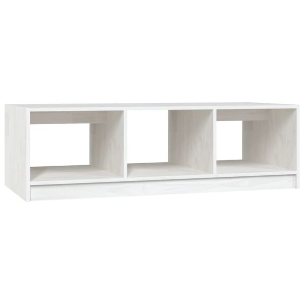 vidaXL Salontafel 110x50x34 cm massief grenenhout wit
