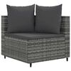 vidaXL 7-delige Loungeset met kussens poly rattan grijs