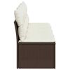 vidaXL Tuinbank 4-zits met kussens poly rattan bruin