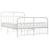 vidaXL Bedframe met hoofd- en voeteneinde metaal wit 135x190 cm