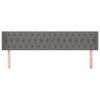 vidaXL Hoofdbord met randen 203x16x78/88 cm stof donkergrijs
