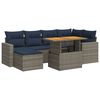 vidaXL 7-delige Loungeset met kussens poly rattan grijs