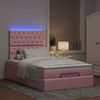 vidaXL Ottoman bed met matrassen en LED's 120x190cm fluweel roze