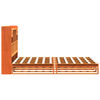 vidaXL Bed met boekenkast zonder matras grenenhout wasbruin 140x200 cm