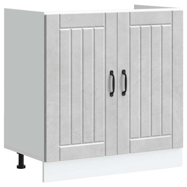 vidaXL Spoelbakonderkast Lucca bewerkt hout betongrijs
