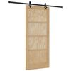vidaXL Schuifdeur Naturel en Zwart 86 x 198,5 cm Massief grenenhout