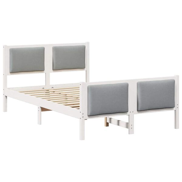 vidaXL Bedframe met hoofdeinde Lichtgrijs 120 x 190 cm Stof