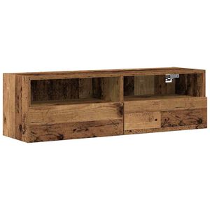 vidaXL TV Wandkast Oud hout 100 x 30 x 30 cm Bewerkt hout