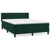 vidaXL Boxspring met matras fluweel donkergroen 140x190 cm