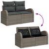 vidaXL Tuin Sofa Set met kussen 8 pcs Grijs Poly rattan, staal en glas
