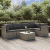 vidaXL 6-delige Loungeset met kussens poly rattan grijs