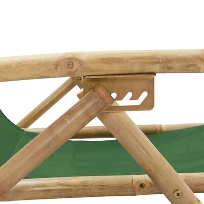 vidaXL Relaxstoel verstelbaar bamboe en stof groen
