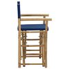 vidaXL Regisseursstoelen 2 st inklapbaar blauw bamboe en stof