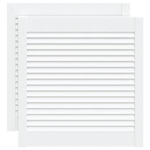 vidaXL Kastdeuren met lamellen 2 st 61,5x59,4 cm grenenhout wit