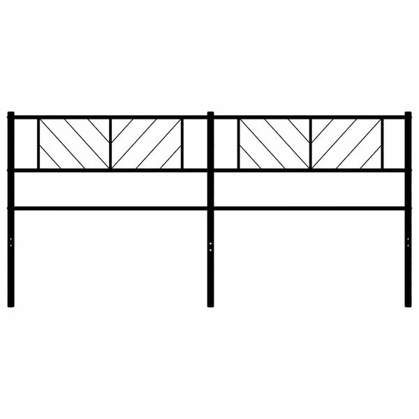 vidaXL Vervangend hoofdbord 200 cm metaal zwart