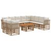 vidaXL Tuinbankenset 11 st Natuurlijk en Cr&egrave;me Wit poly rattan