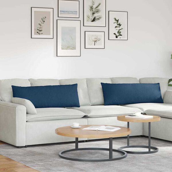 vidaXL Sofa Kussens 2 stuks Blauw 120 x 40 cm Stof