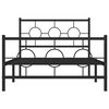 vidaXL Bedframe met hoofd- en voeteneinde metaal zwart 107x203 cm