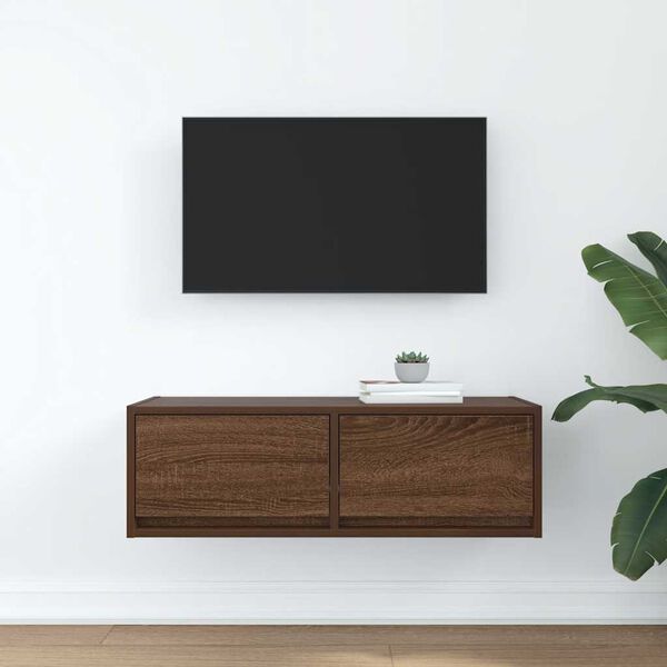 vidaXL Tv-meubel 80x31x25,5 cm bewerkt hout bruin eikenkleur