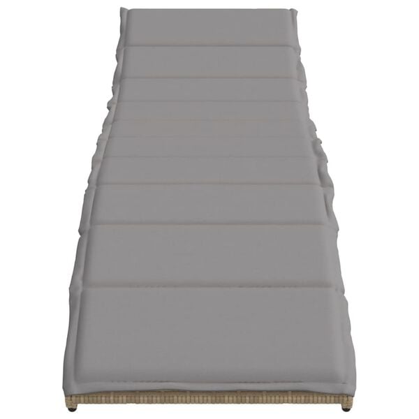 vidaXL Ligstoelen 2 st met kussens poly rattan beige