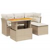 vidaXL 6-delige Loungeset met kussens poly rattan beige