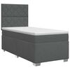 vidaXL Boxspringbed met matras met hoofdeinde Donkergrijs Enkel Stof