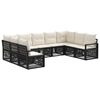 vidaXL Tuinbankenset 9 st Zwart poly rattan
